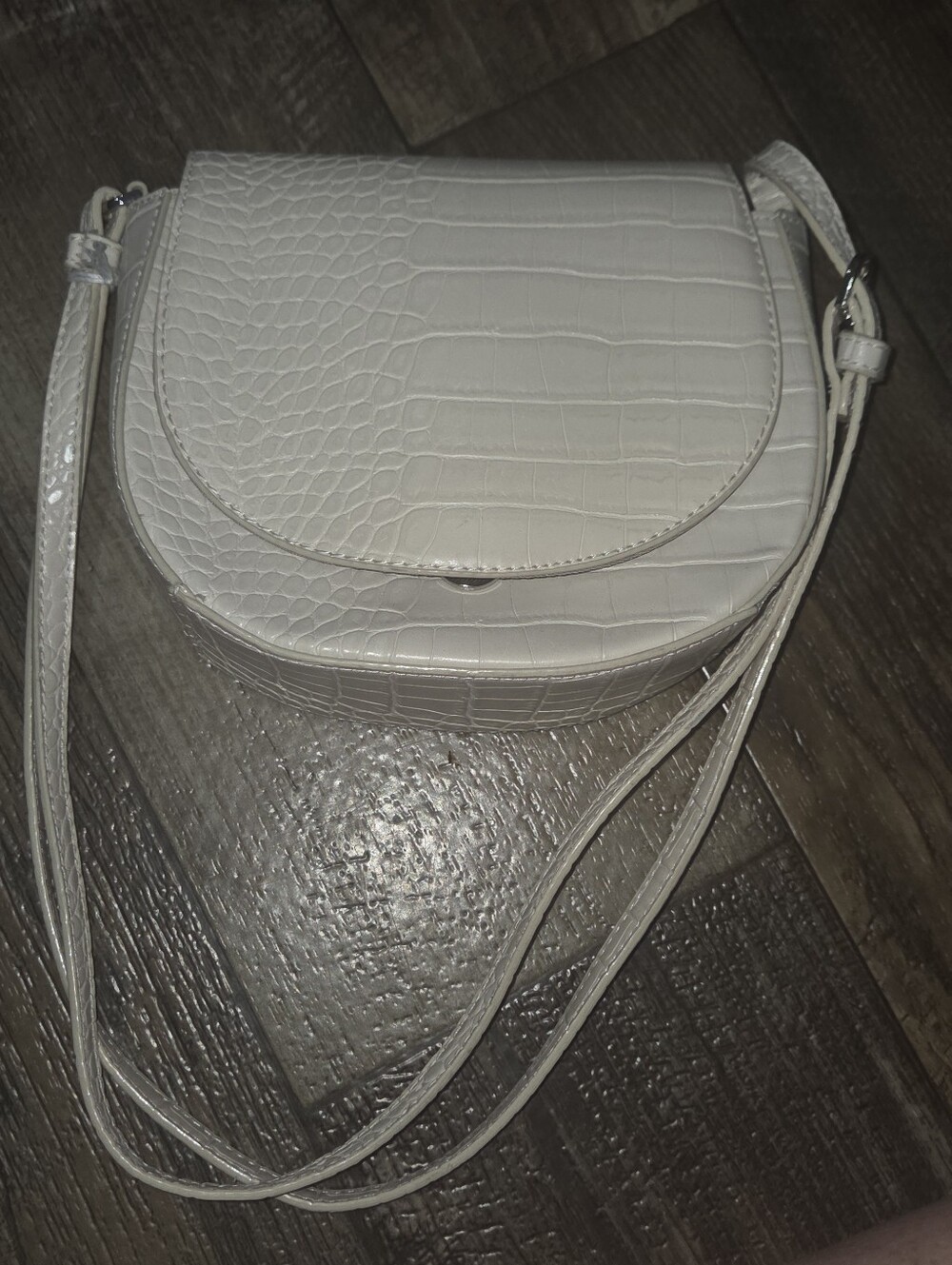 A New Day Small White Faux Leather Purse